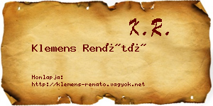 Klemens Renátó névjegykártya